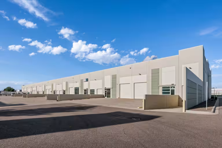 Commerce 270 warehouse with loading doors and a paved service yard.