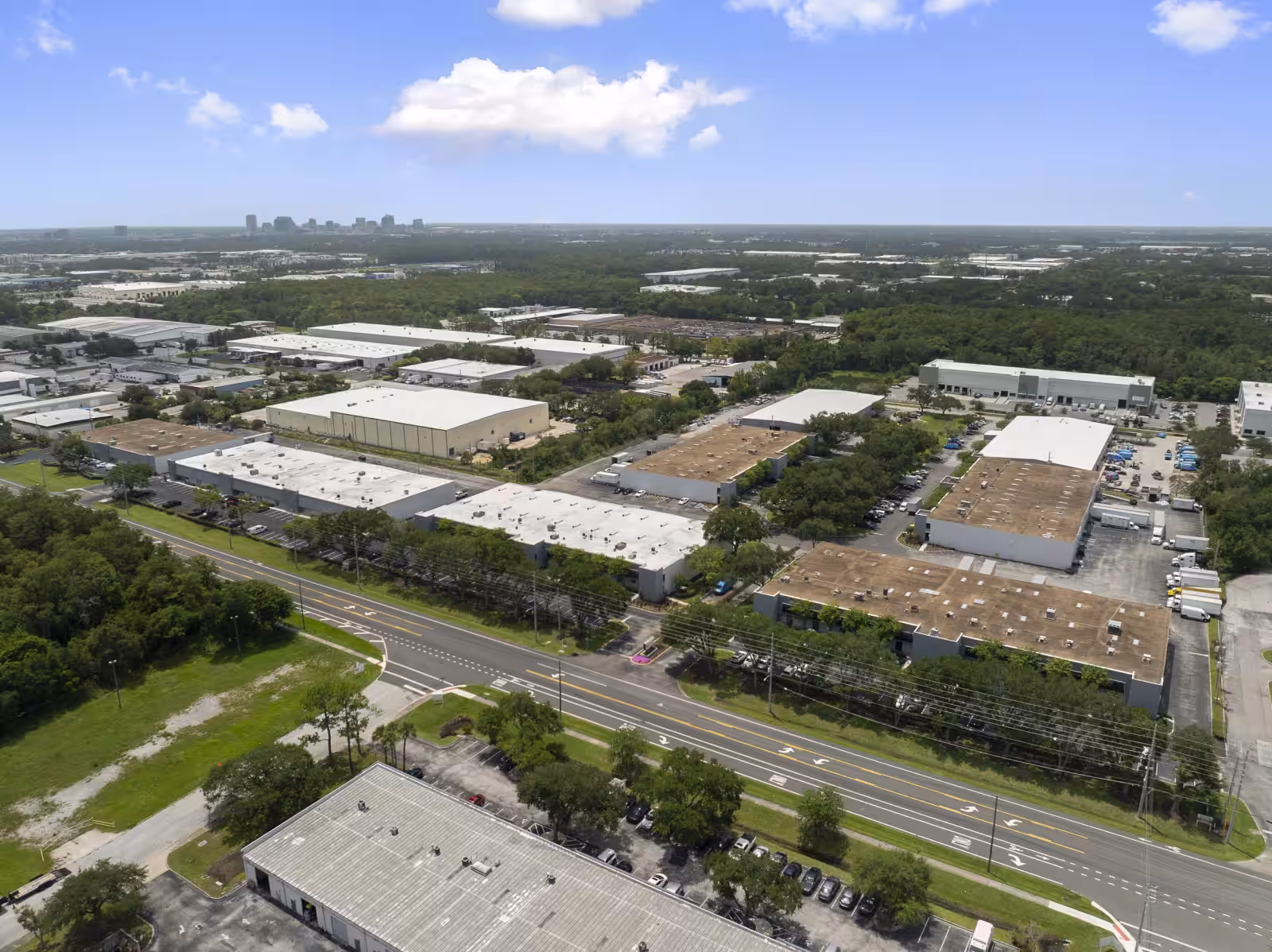 Exterior of the Silver Star Commerce Center industrial park in Orlando, Florida